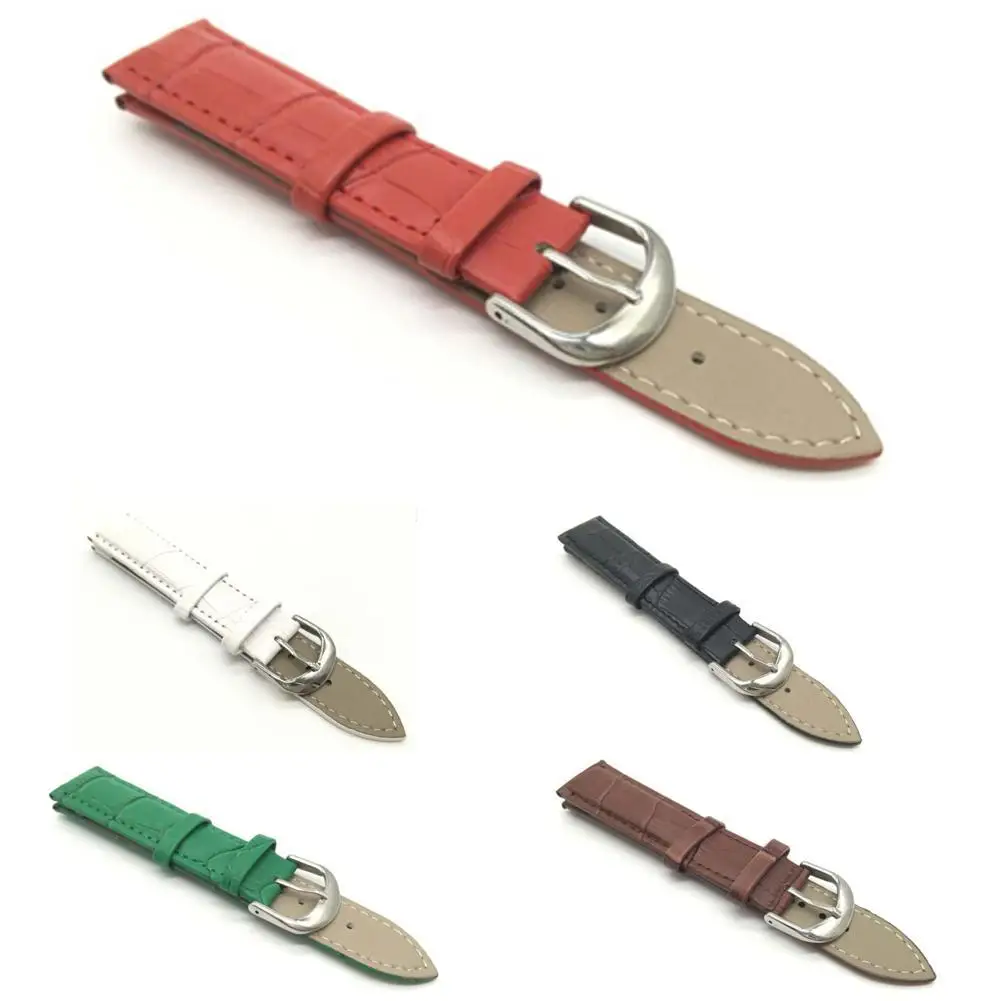 Leather Watches Band Strap 14mm 16mm 18mm 20mm Brown White Green Black Red Woman Man Watchbands Watch Belts | Наручные часы