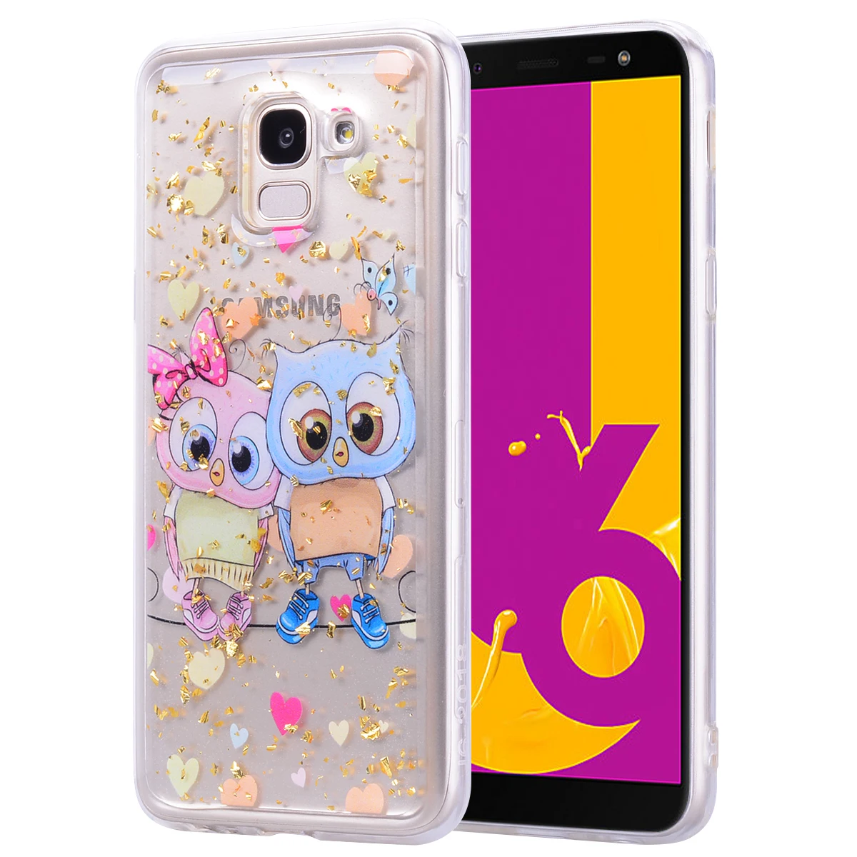 Mobile Phone Case For Samsung Galaxy J6 2018 J600/On6 Epoxy Platinum Back Bumper Patterned Cover J6/On 6 Cases Coque |