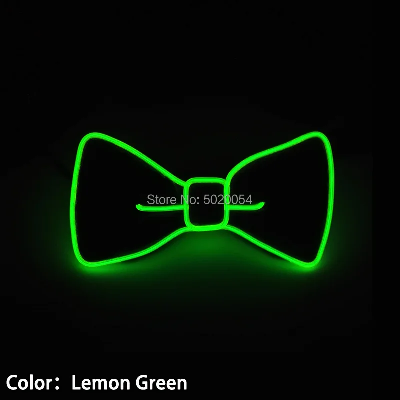 Design-A Lemon Green GZYUCHAO EL мужской подарок EL Wire черные галстуки Свадебный декор неоновый светодиодный светящийся галстук-бабочка для мужчин для мальчиков - Цвет: Design-A Lemon Green