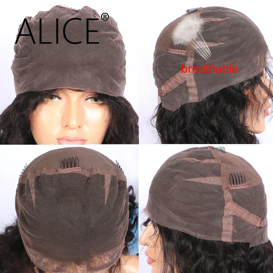 Alice 250% плотность полный кружевной человеческие волосы парики с детскими волосами