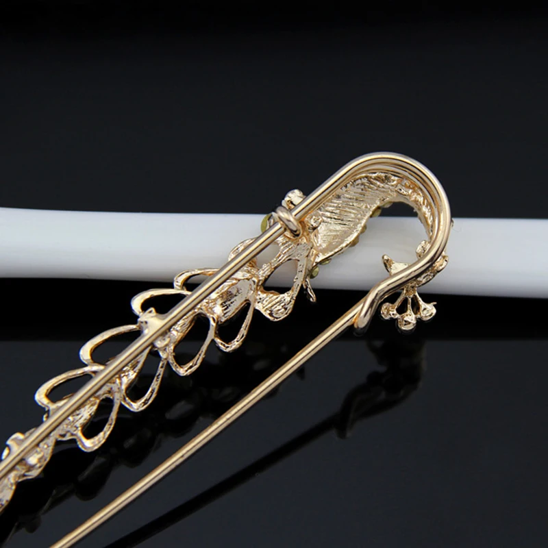 Wakacara модные Броши золото Цвет красивый кристалл горного хрусталя павлин с лацканами Булавки для Для женщин