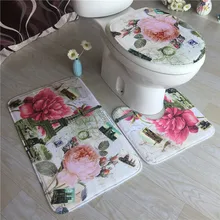 Floral Flannel Bath Mat Bathroom Carpets Set Shower Room Foot Mat Toilet Pedestal Rug Bathroom Bath Mat Anti-slip Floor Rugs Floral Flannel Bath Mat Bathroom Carpets Set Shower Room Foot Mat Toilet Pedestal Rug Bathroom Bath Mat Anti-slip Floor Rugs