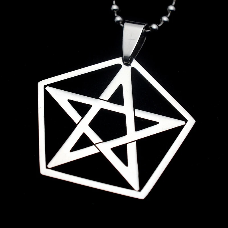 Пятиконечное женское ожерелье из нержавеющей стали Pentacle с цепочкой длиной 60