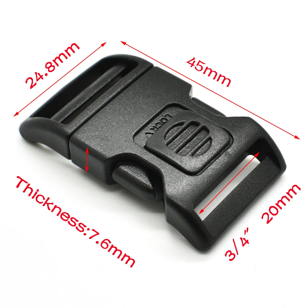 120 родная пластиковая боковая съемная пряжка черная для дорожного рюкзака багажа