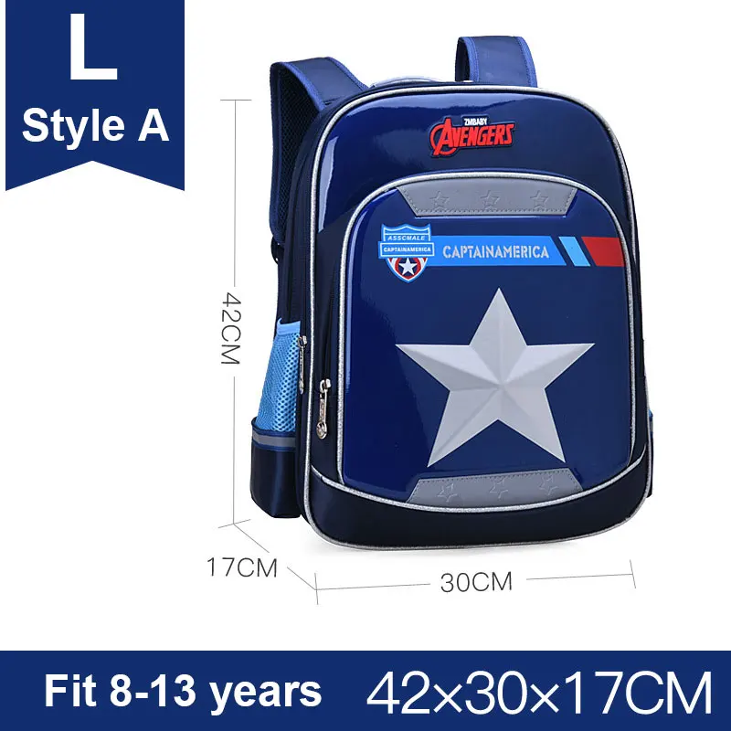 4389 Large Style A Супергерой Капитан Америка Бант Девочка Мальчик Дети Начальная школьная сумка Рюкзак Школьные сумки Дети Подростки студенческие рюкзаки - Цвет: 4389 Large Style A