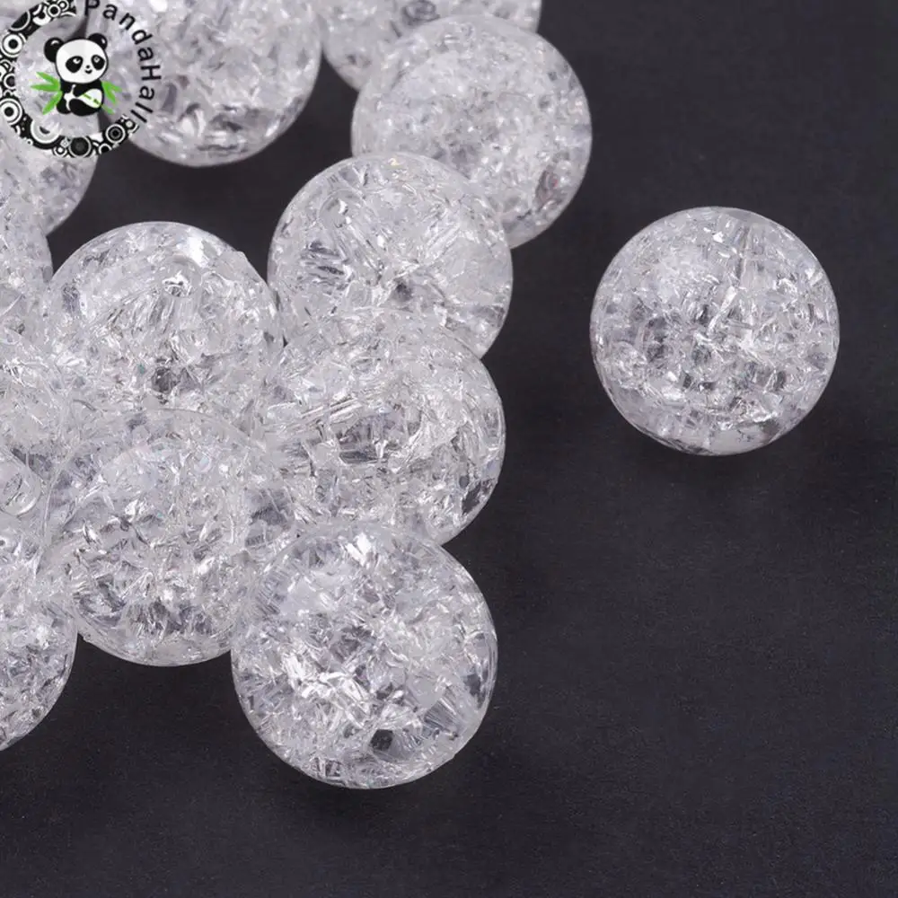 

Pandahall 500pc Transparent Acrylic Beads Crackle Round White For DIY Jewelry Accessories Finding Making Supplies Necklaces 12mm