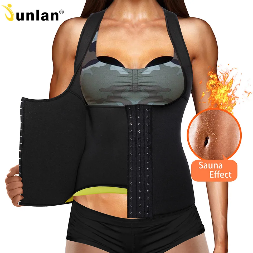 

Junlan Woman Body Shapewear Slimming Waist Trainer Vest Top Sauna Suit Neoprene shaper Modelling Strap Bodysuit Tummy Controller