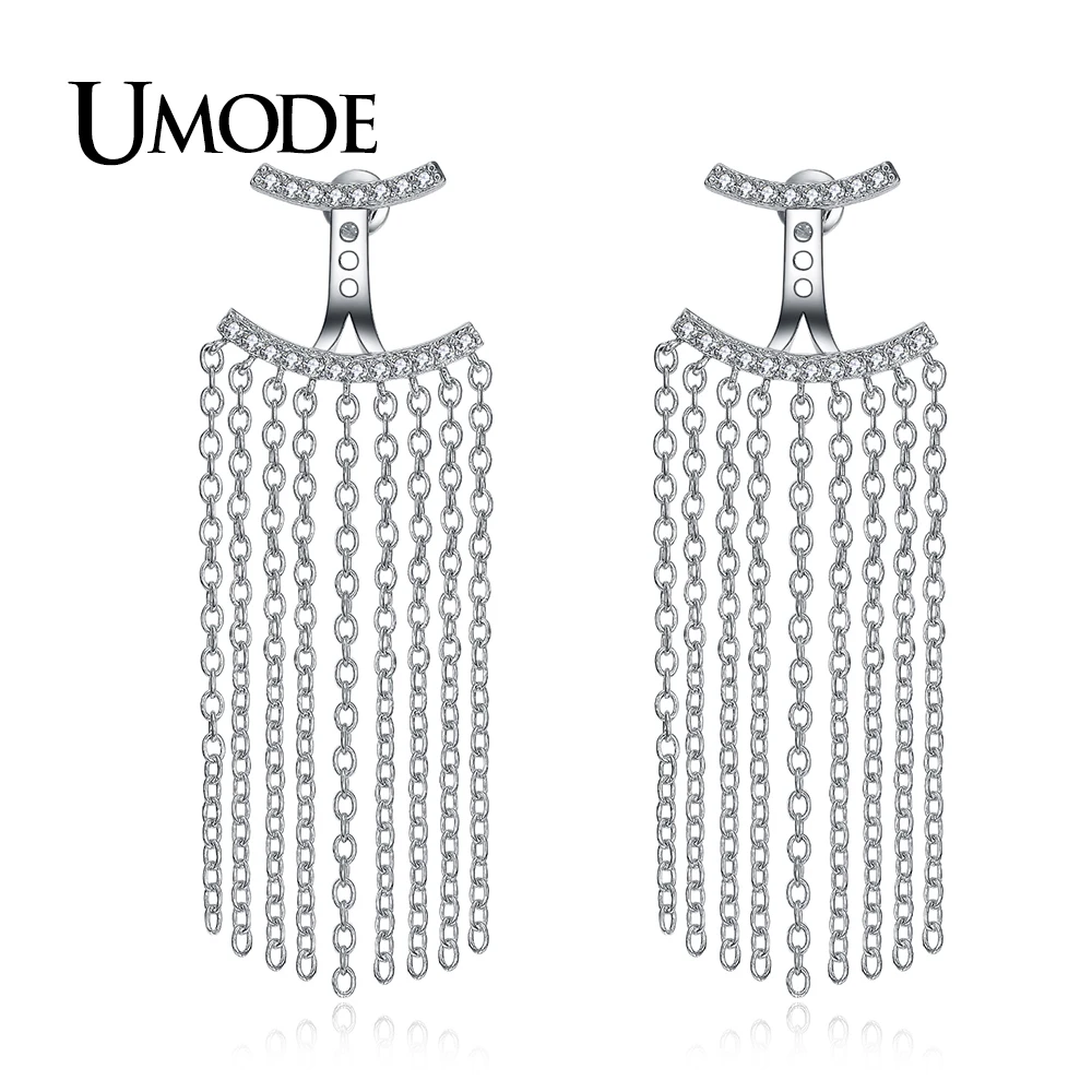 UMODE Роскошные серьги на цепочке с длинными кисточками ювелирные изделия для женщин модные висячие серьги с кристаллами вечерние серьги Mujer UE0288