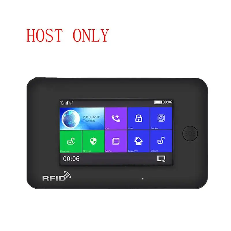 Black Host only DAYTECH GSM цветной сенсорный экран GSM WiFi сигнализация PIR/дверной/оконный датчик Android iOS APP пульт дистанционного управления совместим с Alexa - Цвет: Black Host only