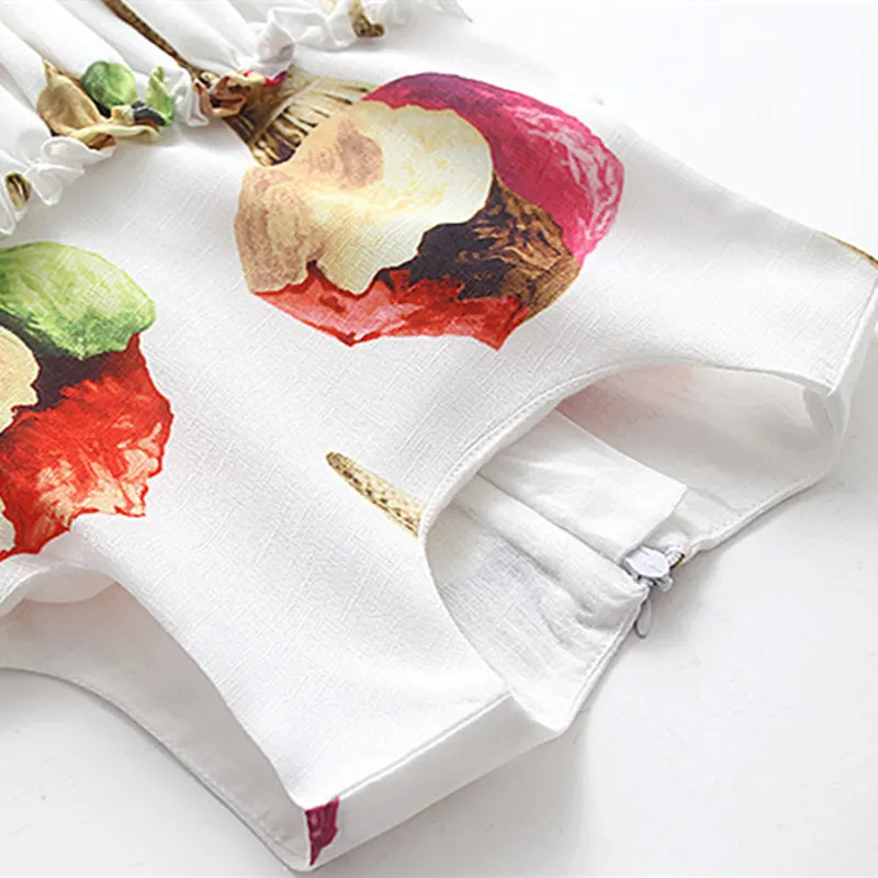 Girls Summer Dress With Bag Ice Cream Printed Sleeveless Party For Baby Girl High Quality New Fashion | Детская одежда и обувь