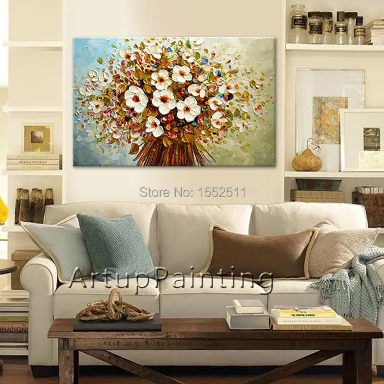 Цветок Ручная роспись настенная живопись палитра нож дикий цветок абстрактная