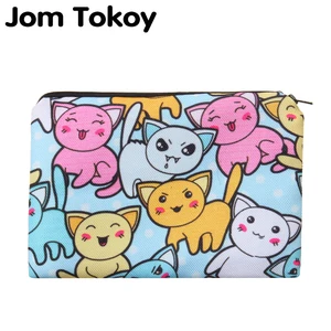 Портативные косметички с мультяшными кошками, чехол для косметики, дорожная сумка для хранения, брендовый чехол-карандаш