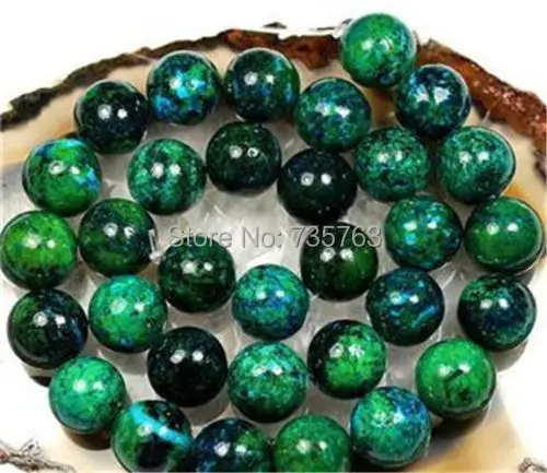 

xiuli 000444 8mm Round Azurite Chrysocolla Loose Beads 16" 5pc