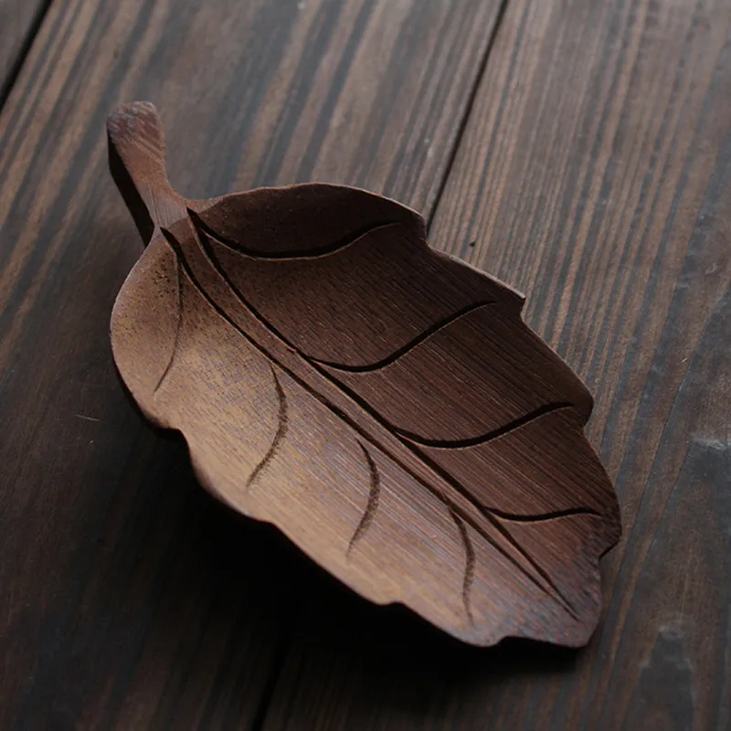 Бамбуковая кожа листья резная ложка для чая ручной работы с листьями лотоса