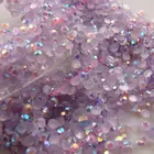 Светильник-фиолетовые стразы для дизайна ногтей AB 2 мм, 3 мм, 4 мм, круглые желейные Стразы для самостоятельного дизайна ногтей