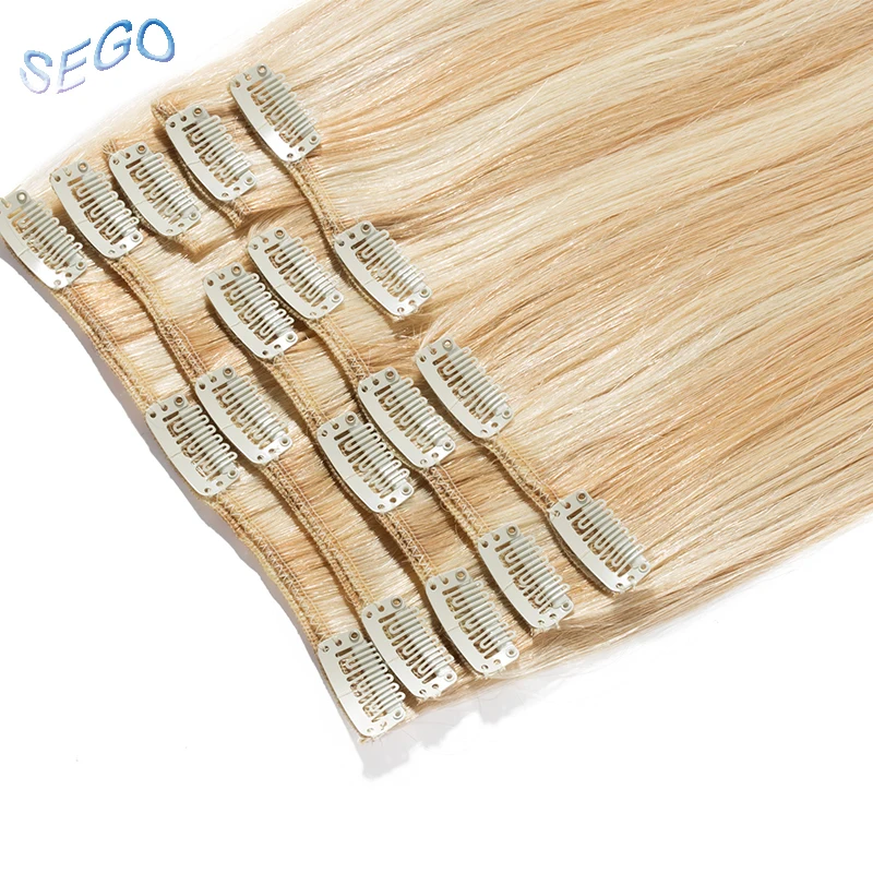 SEGO "-24" 65-120G прямолинейный скрепка в Пряди человеческих волос для наращивания чистый и фортепиано Цвет 8 шт./компл. Non-Волосы remy, на заколках, бразильские волосы