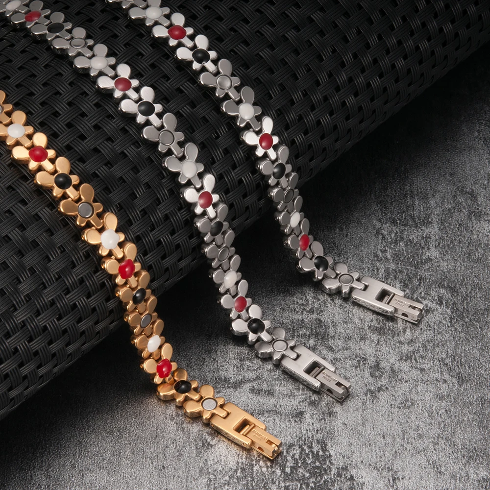 Магнитный браслет Vinterly для мужчин и женщин стальной с золотой магнитной цепочкой