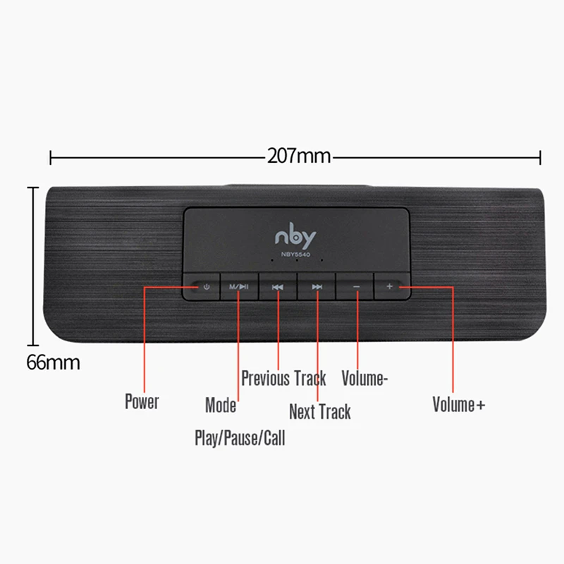 Bluetooth-Колонка NBY-5540 Портативная Беспроводная колонка стерео-звук 10 Вт музыкальная