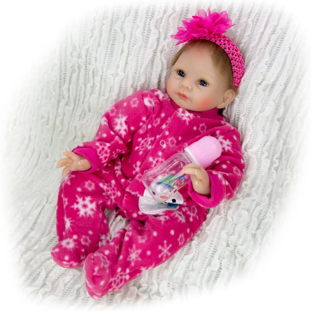 

55CM fashion Girl Bebes Reborn Doll Silicone baby dolls toddler Toys For hot sale children gift 2019 alive newborn babies doll