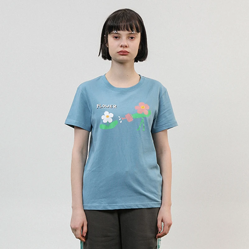 

Повседневная женская летняя футболка в стиле Харадзюку, женская футболка с цветочным принтом 2019, женская футболка в стиле преппи в стиле ол...