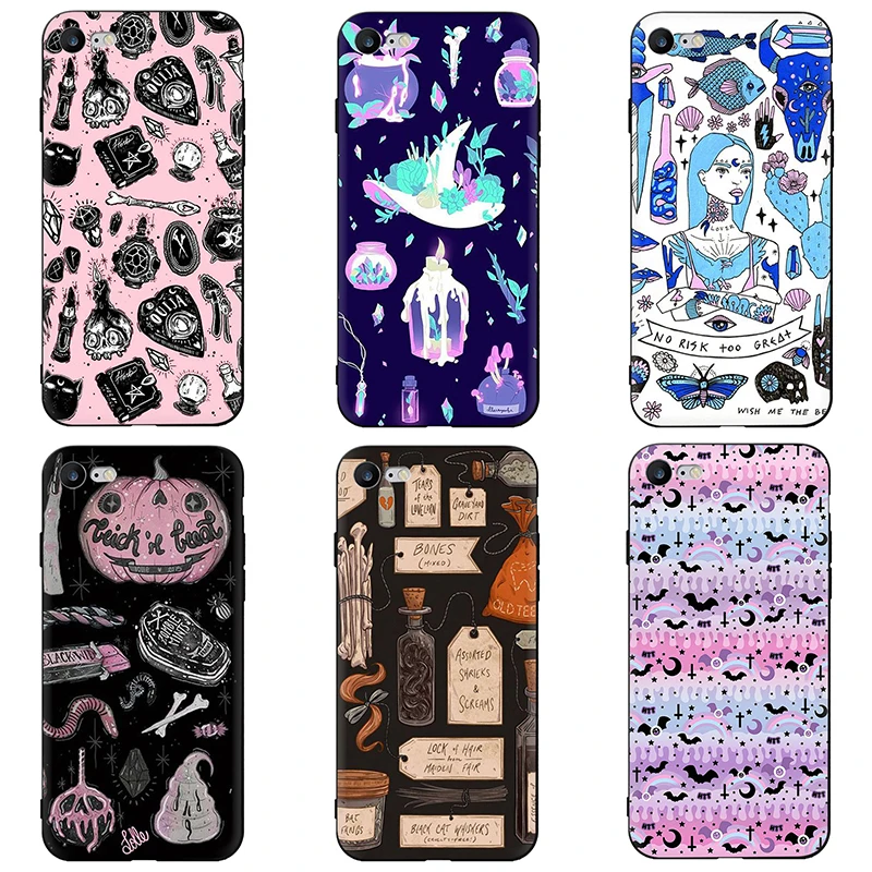 Мягкий силиконовый чехол для телефона Girly Pastel Witch Goth из ТПУ чехол для iPhone 5 5S SE 6 6s 7 8 plus X XR XS 11 Pro Max