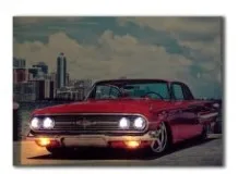 Yellow Ретро спортивный автомобиль Chevrolet Impala 1960S с SRT Настенная картина светильник светодиодный холст печать искусство в рамке живопись подарок для украшения дома - Color: Yellow