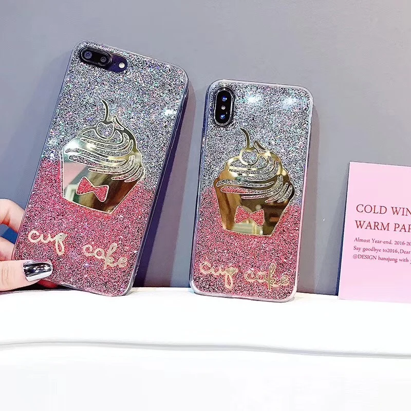 Роскошный Кубок торт ТПУ чехол для iPhone 7 8 плюс высококлассные атмосферу flash