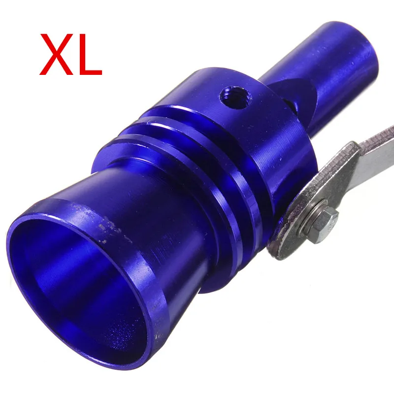 Blue-XL Car Vehicle Motorbike Aluminum Exhaust Fake Turbo Whistle Pipe Sound Muffler Blow Off Valve S/M/L/XL Universal - Цвет: Blue-XL