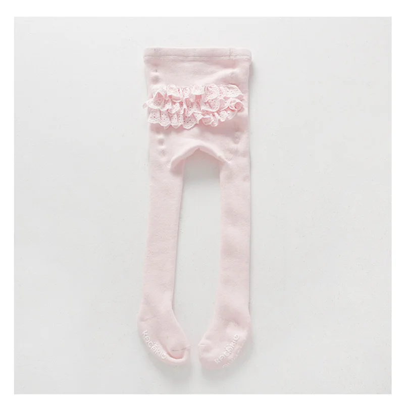 Новинка 2017 однотонные детские кружевные колготки с цветами для маленьких