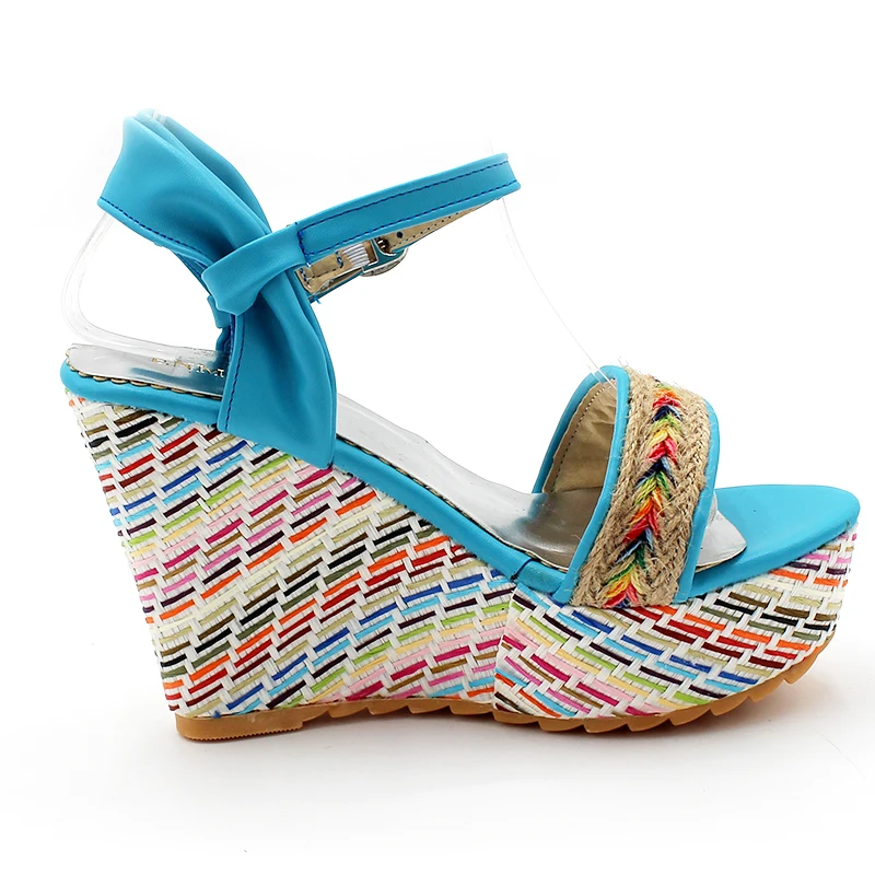 

ENMAYER Mixed Colors Bohemia New Sale Shoes Women Summer Wedges Sandals Platform Open Toe High-heeled Gladiator Sandals Women