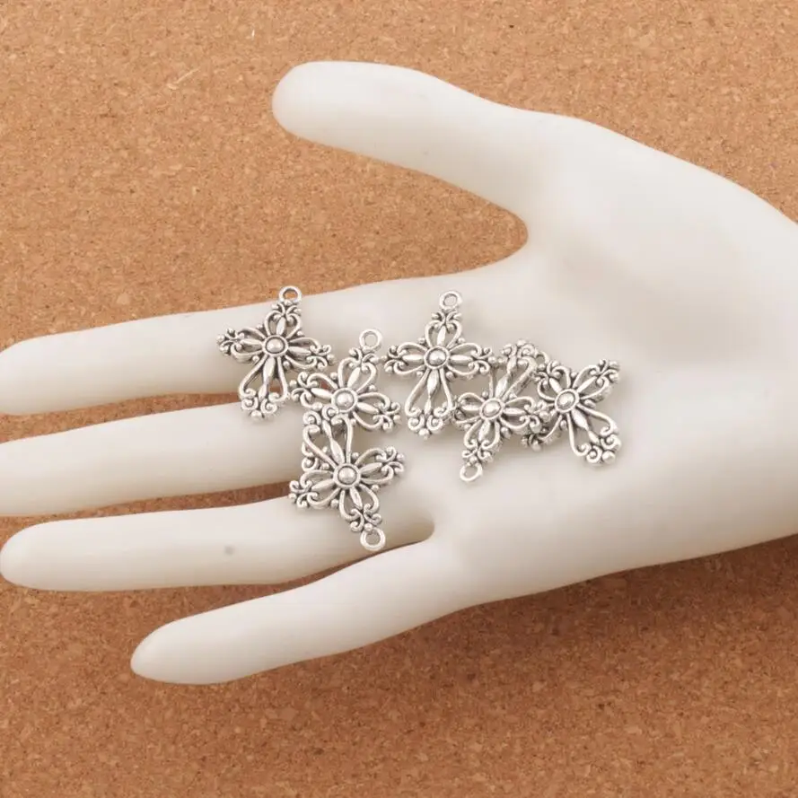 Туфли лодочки с филигранными сердце крест религиозные Spacer Шарм Бусины Подвески