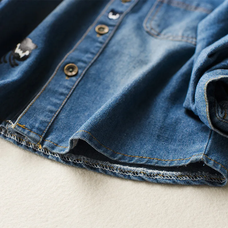 Новинка 2017 года Джинсовая рубашка для мальчиков Сезон весна осень детская одежда