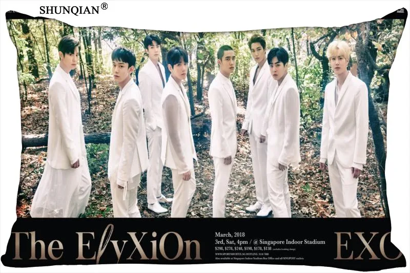 Корейская Прямоугольная подушка Pop EXO чехол на молнии Свадебный заказ 40x60 см 50x75 (с