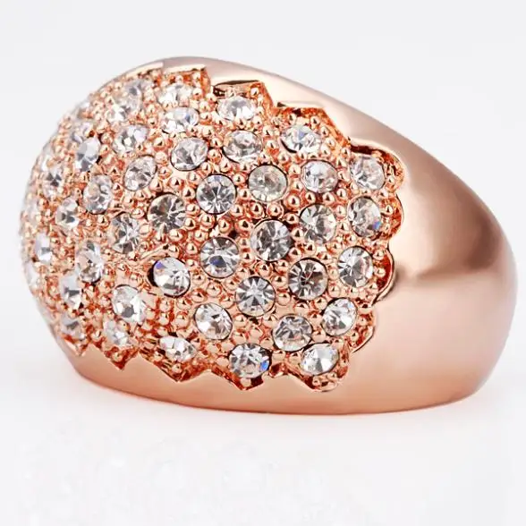 Classic Rhinestones Studded Finger Rings For Women Wedding 18k Gold Luxury Brand Hot | Украшения и аксессуары