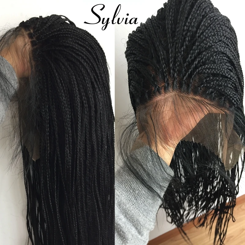 Парик из синтетического кружева спереди 1B черный для женщин|braid wig|braided braidbraiding hair |