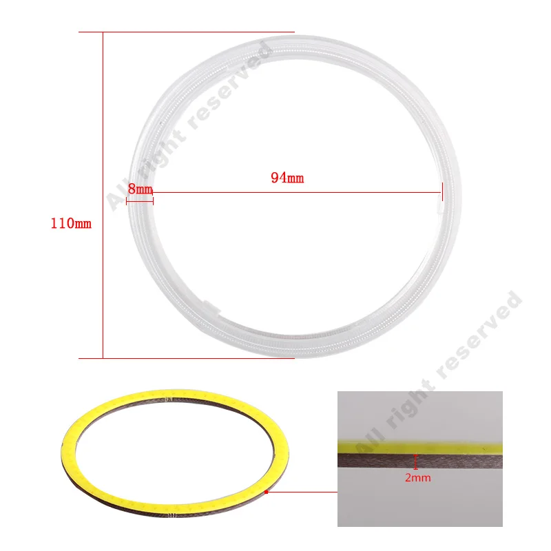 2 pcs White 110MM COB Car LED Angel Eyes DRL Daytime Running Headlight Halo Ring Driving Lamp Auto Blub with Cover 81 Chips 12V |