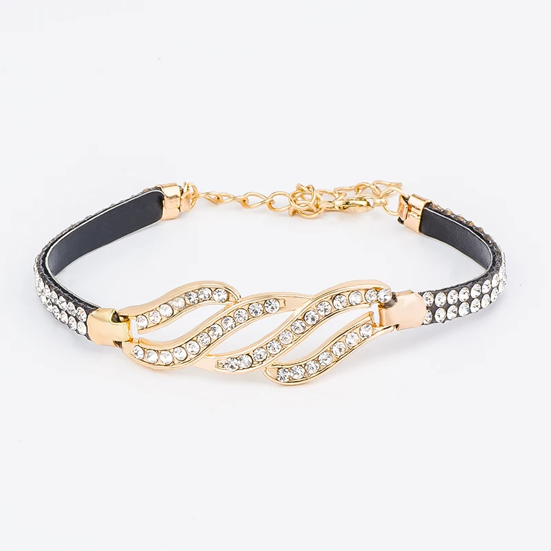 MISANANRYNE New Design Gold Color Women Chain Link Bracelet Wedding Jewelry Shiny CZ Stone Wholesale|chain link bracelet|bracelet weddingbracelet