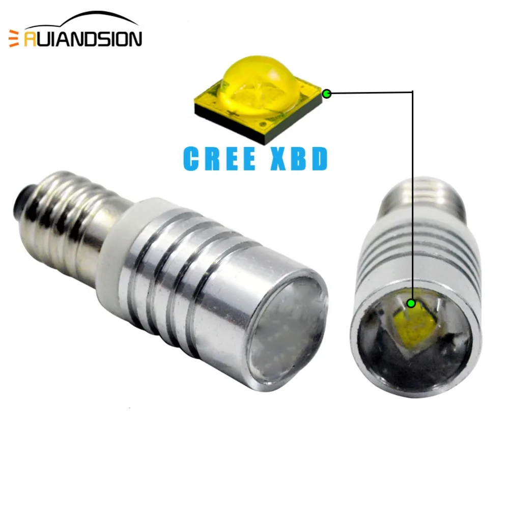 2 шт./партия E10 винт C'ree 5 Вт Светодиодный ксеноновый белый 6000 k 200LM огни миниатюрная винтовая лампа для DIY LIONEL AC/DC6-18V