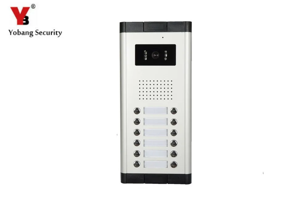 YobangSecurity Metalen Aluminium Outdoor Camera Voor 12 Eenheden Appartement Video Intercom Deurbel Phone Entry Access Systeem