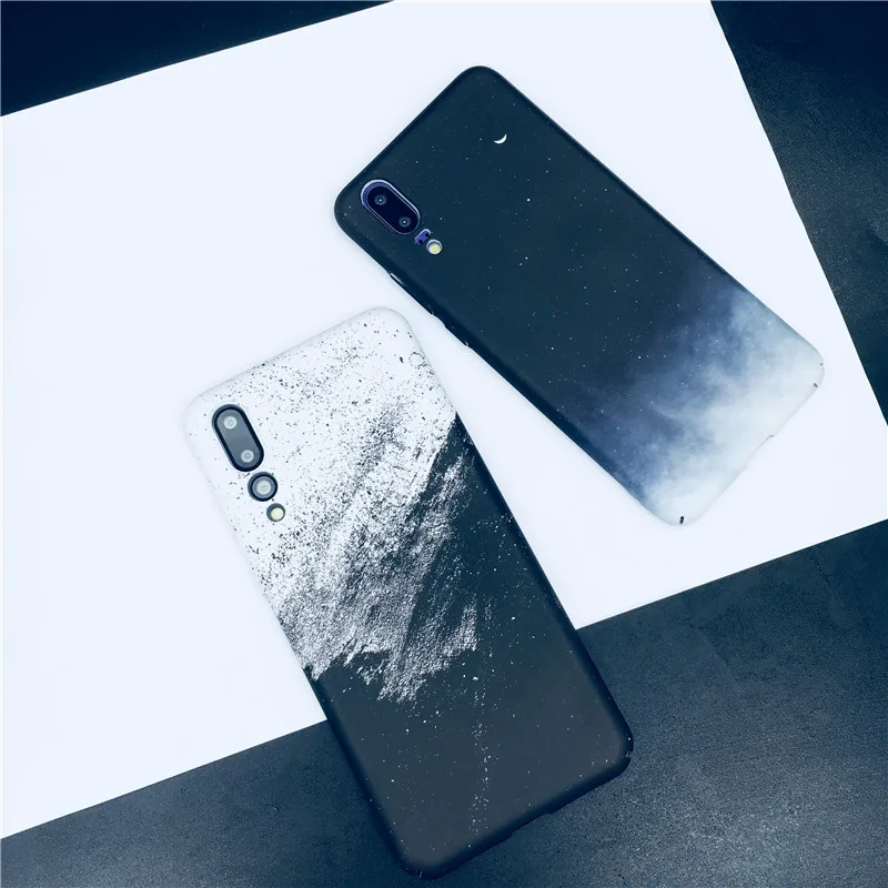 Meachy простой чехол для телефона с песочной краской для huawei P20 P30 Pro Lite Honor V20 V10 10 Lite 9 9i 8X mate 20 Pro Жесткий Белый Черный чехол