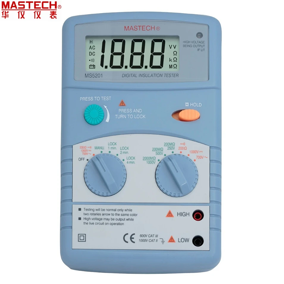 MASTECH MS5201 Цифровой Сопротивление изоляции тестер мегомметром megometro мега Ом