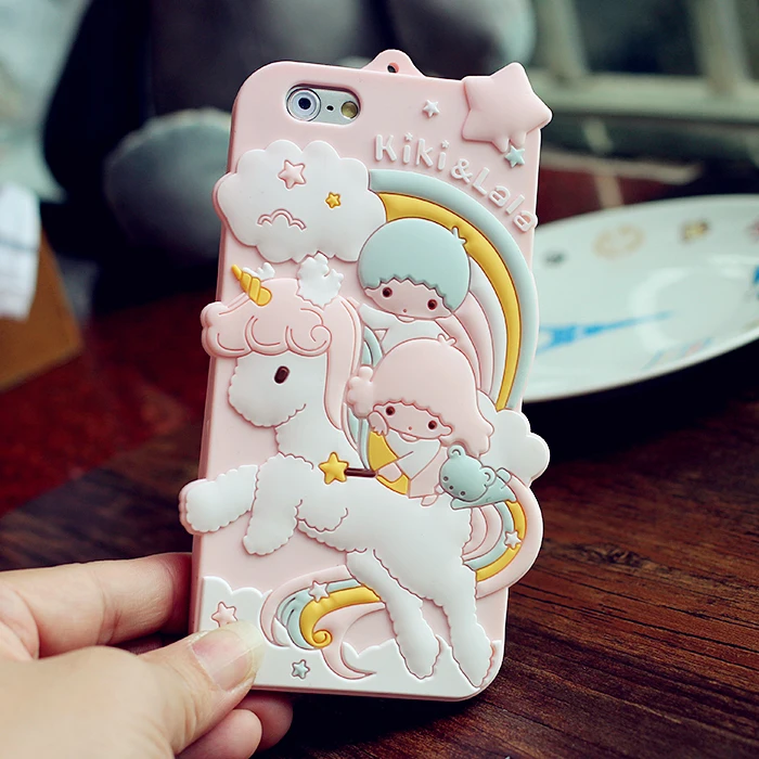 Для iphone 8 плюс 3D Мелодия телефона Чехол для iPhone 6 6S 6plus 7 Plus Симпатичные Единорог