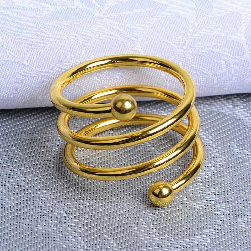 10 шт. роскошные золотые кольца для салфеток в форме спирали кольцо Металлическое