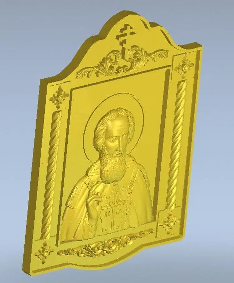 3d модель рельеф для ЧПУ в формате STL Иконка файлового формата St. Sergius of Radonezh|3d model