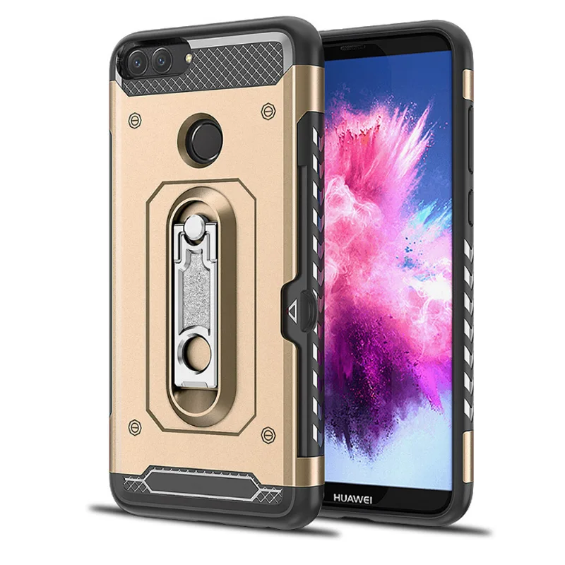 Шок Зондского 360 Жесткий Броня противоударный чехол для huawei P Smart Case держатель