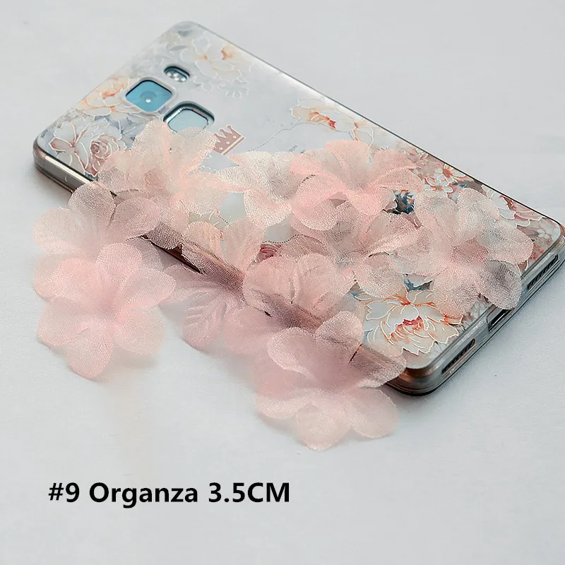 9 Organza 3.5CM 200 шт Розовый DIY ручной работы 3D цветок свадебное платье ингредиенты пирографический Eugen пряжа головные уборы материалы RS1202 - Цвет: 9 Organza 3.5CM