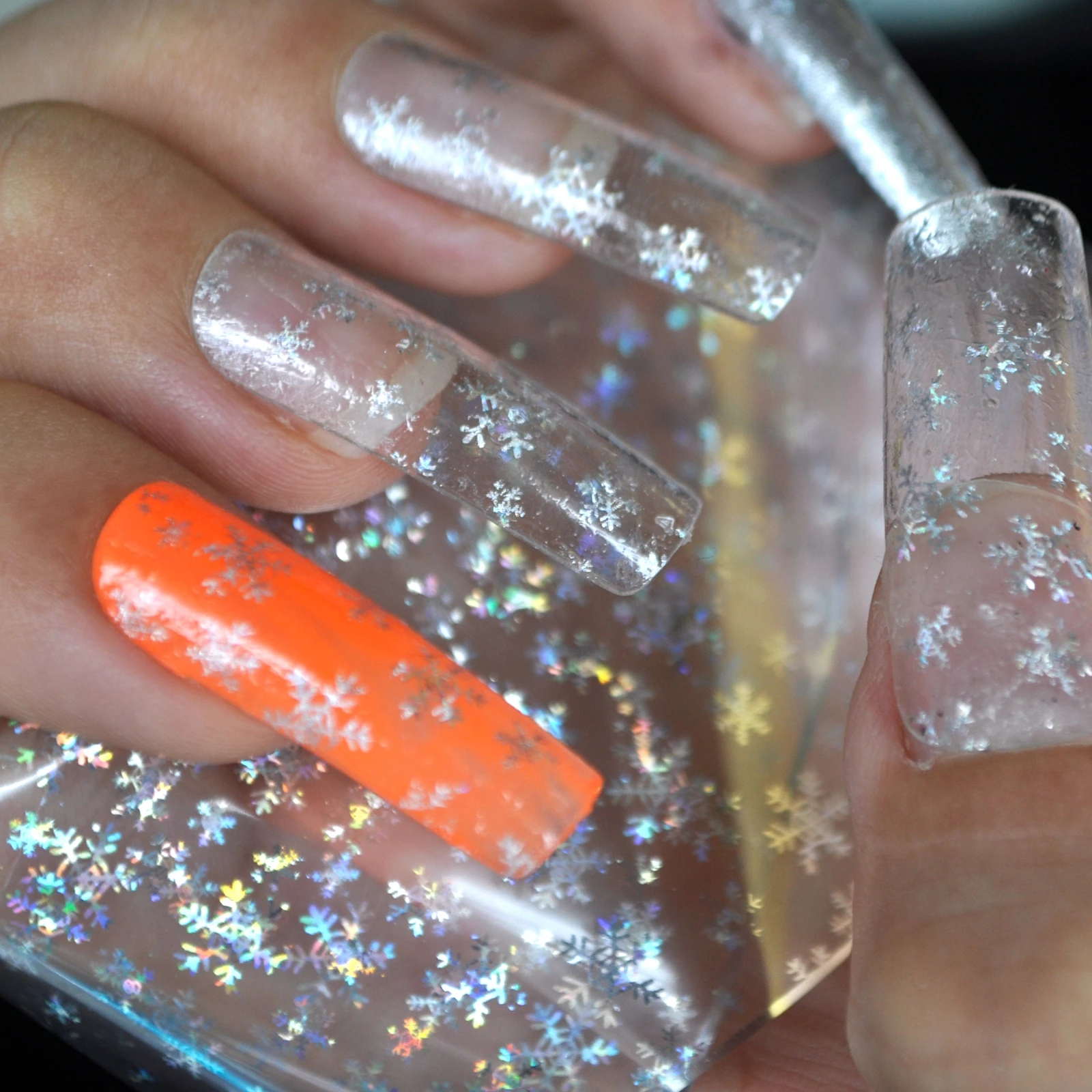 DIY Beauty Nails Shine Silver Laser Snow Art Transfer Craft Foil наклейки для кончиков ногтей GL81 | Красота и