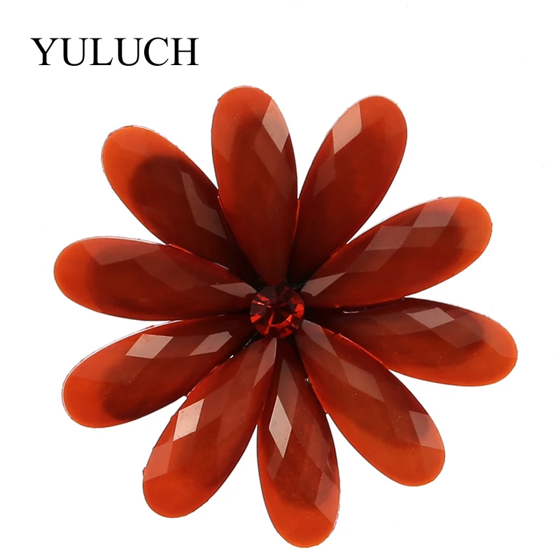 YULUCH, новинка, 6 цветов, полимерная брошь, большие цветы, броши для женщин, модное ювелирное изделие, Броши ручной работы