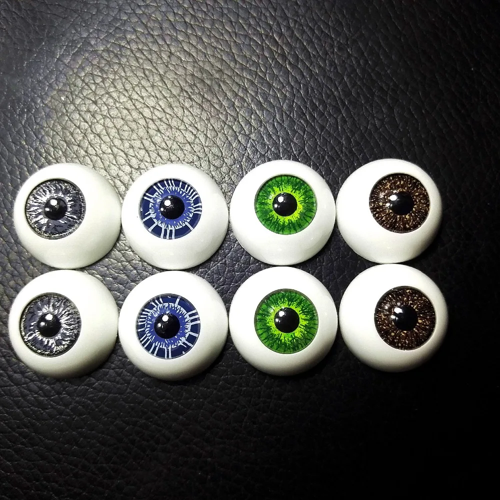 

4pcs(2 Pairs) BJD 20MM dolls eyes Plastic eyeballs Reborn Acrylic doll accessories Mix 4 Colors Half Round Eye for Toys DIY doll