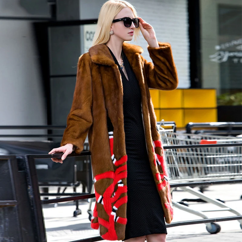 LVCHI mink coat Coral snakes Russia classic mink  Wholesale Natural fur coats vintage fur Warm mink fur coat noble Jackets women